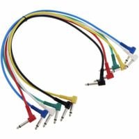 Kable patch jack mono kątowe zestaw 6szt 0,6m kolory the sssnake SK367-06