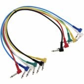 Kable patch jack mono kątowe zestaw 6szt 0,6m kolory the sssnake SK367-06