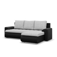 Narożnik, prawy, Bosco, ekoskóra, 230x159x89 cm, szary, czarny | TYLETEGOTU