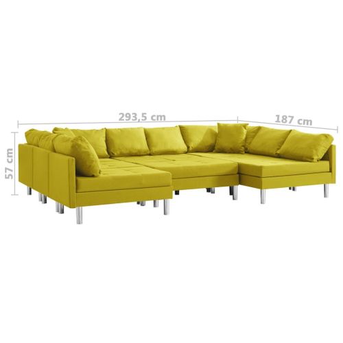 Sofa Modułowa, Tkanina, Żółta na Arena.pl