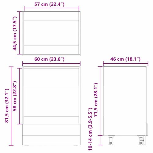 Szafka na piekarnik Stare drewno 60 x 46 x 81.5 cm na Arena.pl