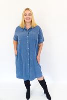 Niebieska Sztruksowa Sukienka z Kapturem UNI