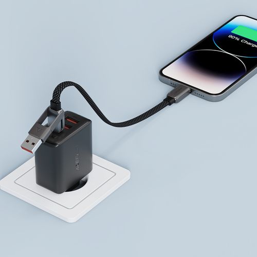 Kabel przewód USB-C - USB-A / USB-C 480Mb/s 3A 0.2m - czarny na Arena.pl