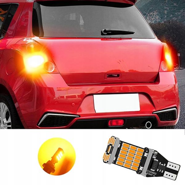 ŻARÓWKA LED W16W T15 POMARAŃCZOWA KIERUNKOWSKAZ zdjęcie 3