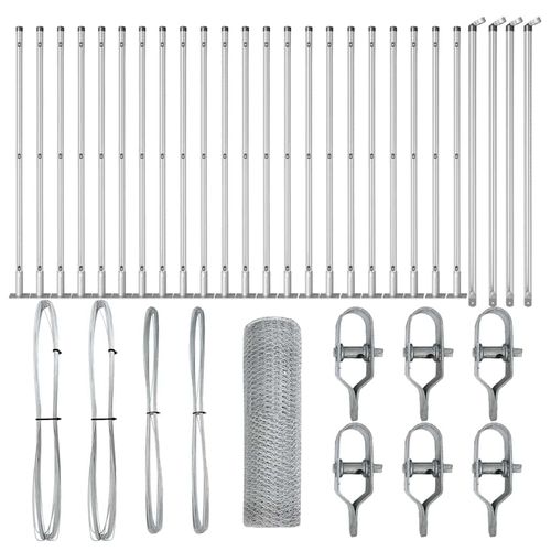 Ogrodzenie z słupkami Srebrny 0.4 x 50 m Stal pokryta PCV na Arena.pl