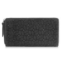 portfel damski skórzany czarny vintage w geometryczny wzór r