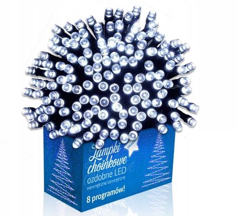 Lampki CHOINKOWE 500 LED ŚWIĄTECZNE BIAŁE ZIMNE ZEWNĘTRZNE WEWNĘTRZNE na Arena.pl