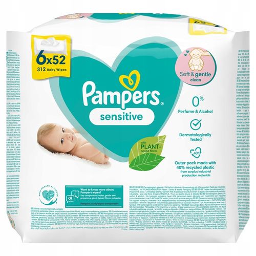 Chusteczki nawilżane Pampers Sensitive 3 x 312 szt. na Arena.pl