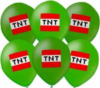 ZESTAW BALONÓW Z NADRUKIEM MINECRAFT DEKORACJA URODZINOWA NA IMPREZE