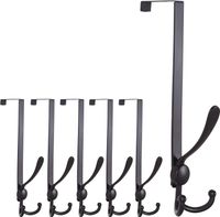 hak haczyk wieszak na drzwi czarny 6szt