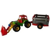 traktor z przyczepą  lazar spychacz