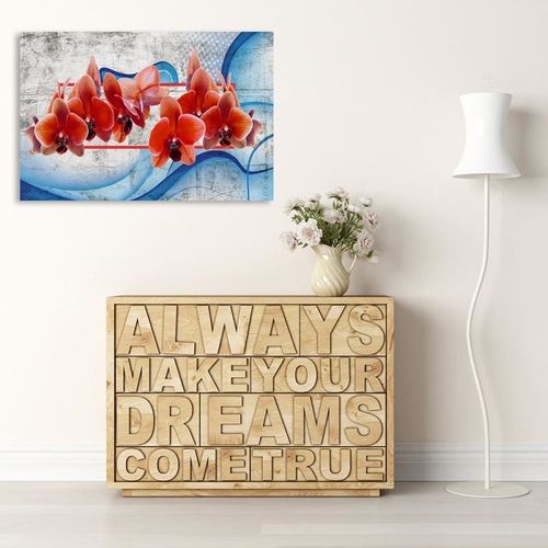 Deco Panel, Orchidea Czerwona kwiaty 40x30 na Arena.pl