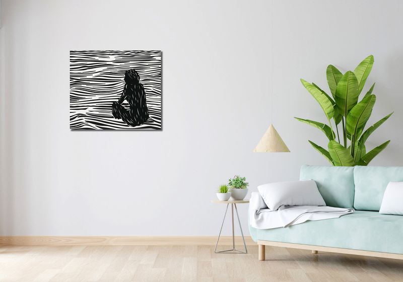 Obraz 70x60cm Złożone Fluidalne Linie zdjęcie 2