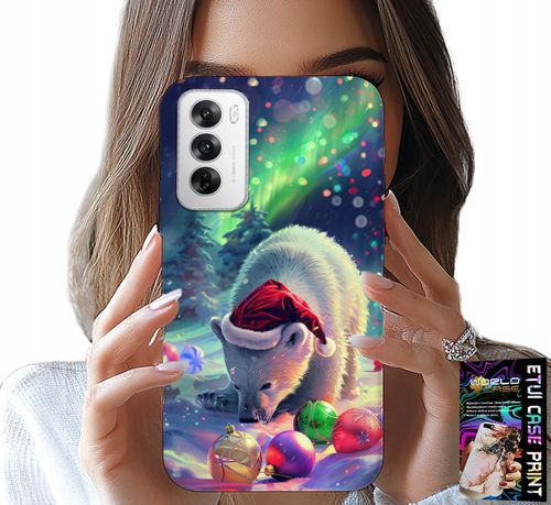 ETUI DO OPPO RENO12 PRO 5G - ŚWIĄTECZNY NIEDŹWIEDŹ BOMBKI CASE +FOLIA na Arena.pl