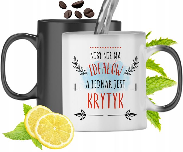 Kubek Magiczny Dla Krytyka Zmieniający Kolor Z Nadrukiem Ze Zdjęciem zdjęcie 1