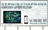 BANER REKLAMOWY 200x100 cm projekt w cenie różne wzory SERWIS KOMPUTERÓW