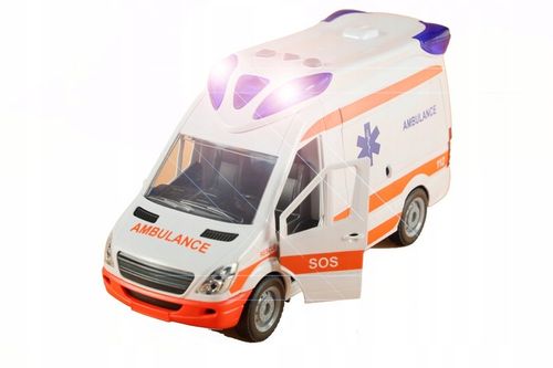 AUTO KARETKA POGOTOWIA AMBULANS ŚWIATŁO NOSZE OTWIERANE DRZWI GUMOWE KOŁA na Arena.pl