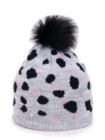 Czapka zimowa dziecięca panterka szara 50-52 YOCLUB