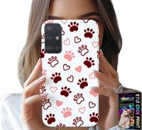 ETUI DO SAMSUNG GALAXY M31S - PSIE ŁAPKI NA BIAŁYM TLE, PIES, KOT, MIŚ
