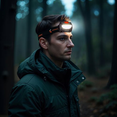 Latarka czołowa LED VERGIONIC 3W – na baterie. regulowana opaska na Arena.pl