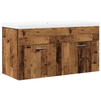 Szafka łazienkowa z wbudowaną umywalką, stare drewno