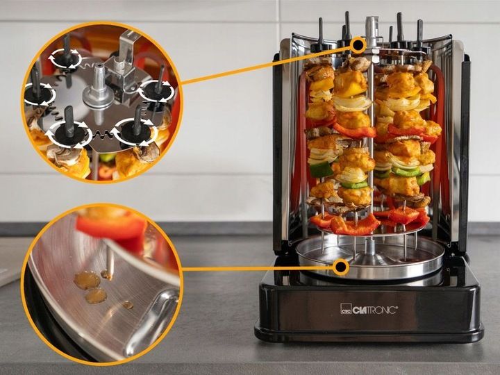 Grill do Kurczaka OPIEKACZ DO KEBABA Pionowy Obrotowy SZASZŁYKI ROŻEN zdjęcie 2