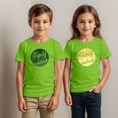 Dziecięca bawełniana koszulka z Twoim nadrukiem - limonkowa 9-11