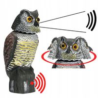 ODSTRASZACZ PTAKÓW MYSZY SOWA Z DŹWIĘKIEM z czujnikiem ruchu RUCHOMA GŁOWA