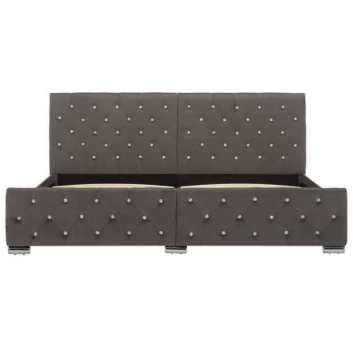 Emaga Rama łóżka, szara, tapicerowana aksamitem, 180x200 cm na Arena.pl