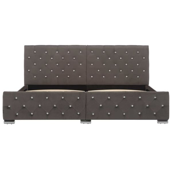 Emaga Rama łóżka, szara, tapicerowana aksamitem, 180x200 cm zdjęcie 4