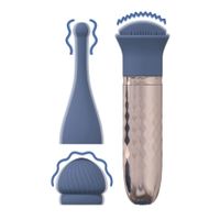 The Thrill - 10 Speed Interchangeable Vibrator - Blue