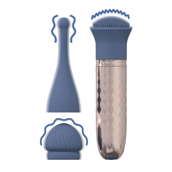 The Thrill - 10 Speed Interchangeable Vibrator - Blue zdjęcie 1