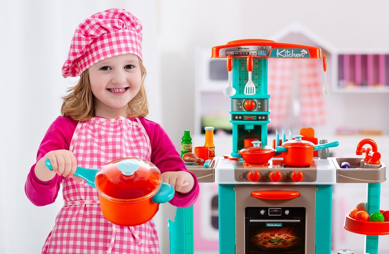Kuchnia Dla Dzieci Indukcyjna Mały Kucharz Niebieska zdjęcie 6