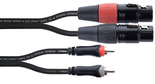 Kabel przewód audio sygnałowy 2x RCA Cinch XLR 1,5 m Cordial EU 1,5 FC na Arena.pl