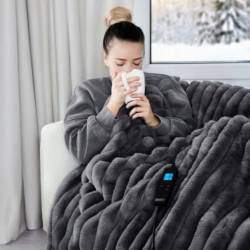 Koc elektryczny DUŻY 180x160 Mata grzewcza Yoer pilot LCD gruby 160W +Timer na Arena.pl