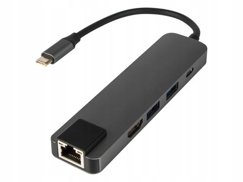 KARTA SIECIOWA PRZEJŚCIÓWKA HUB USB USB-C ADAPTER HDMI RJ45 LAN ETHERNET na Arena.pl