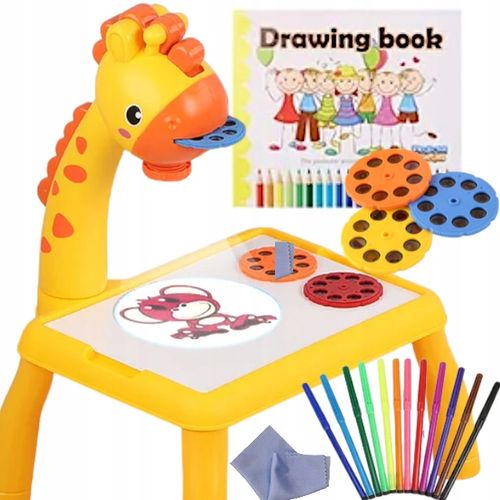 TABLICA Z PROJEKTOREM DO RYSOWANIA STOLIK Z ŻYRAFĄ PROJEKTOR RZUTNIK SLAJDY na Arena.pl