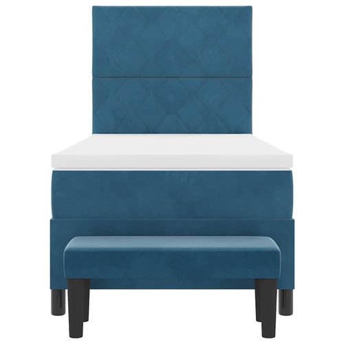 Łóżko sprężynowe z materacem granatowy 90 x 190 cm Aksamit na Arena.pl