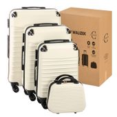 Zestaw walizek duża średnia kabinowa mała na kółkach 4w1 CONSEÉ biały