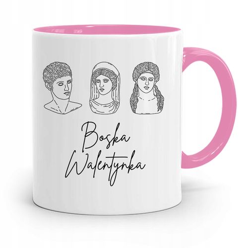 Kubek Różowy Na Walentynki Boska Walentynka Z Nadrukiem Ze Zdjęciem na Arena.pl