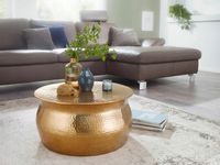 STOLIK ŁAWA STÓŁ ZŁOTY OKRĄGŁY ALUMINIUM