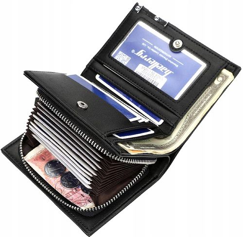 Męski Portfel Skórzany Czarny Skóra Elegancki Etui na Arena.pl