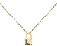 PDPAOLA Naszyjnik w kształcie kłódki 18 kt. Srebro pozłacane