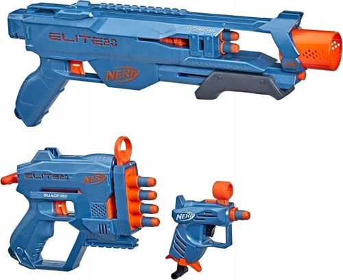 ZESTAW NERF ELITE 2.0 3 WYRZUTNIE PISTOLET KARABIN SHOTGUN I STRZAŁKI na Arena.pl