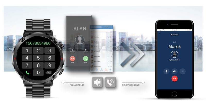 Smartwatch Gravity GT21-1+ Czarny Pasek Silikonowy zdjęcie 11