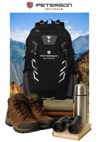 Plecak trekkingowy 40L PETERSON sportowy turystyczny w góry z pokrowcem zdjęcie 8