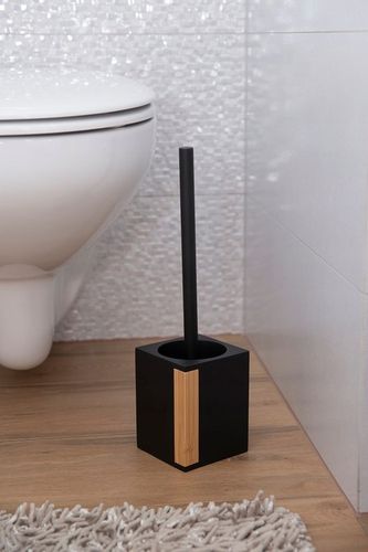 Szczotka WC do toalety NAOMI czarna z bambusem kwadratowa na Arena.pl