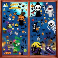 2 x NAKLEJKI NA OKNO HALLOWEEN NA SZYBĘ 9 ARKUSZY DWUSTRONNE DYNIE WZORY DU