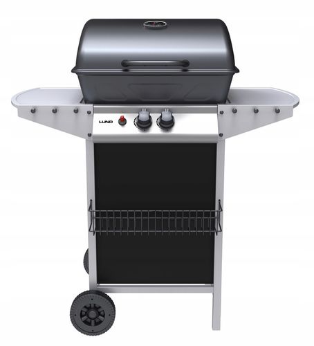 GRILL GAZOWY OGRODOWY BAVEN 2 PALNIKI, 5,5KW Z POKRYWĄ Z TERMOMETREM LUND na Arena.pl