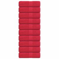 Ręczniki dla gości, 10 szt., czerwone, 30x50 cm, bawełna 100%